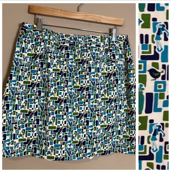 Dresses & Skirts - Liz Golf Midcentury Palm Sprigs Print Claiborne Skort/Skirt Size 12